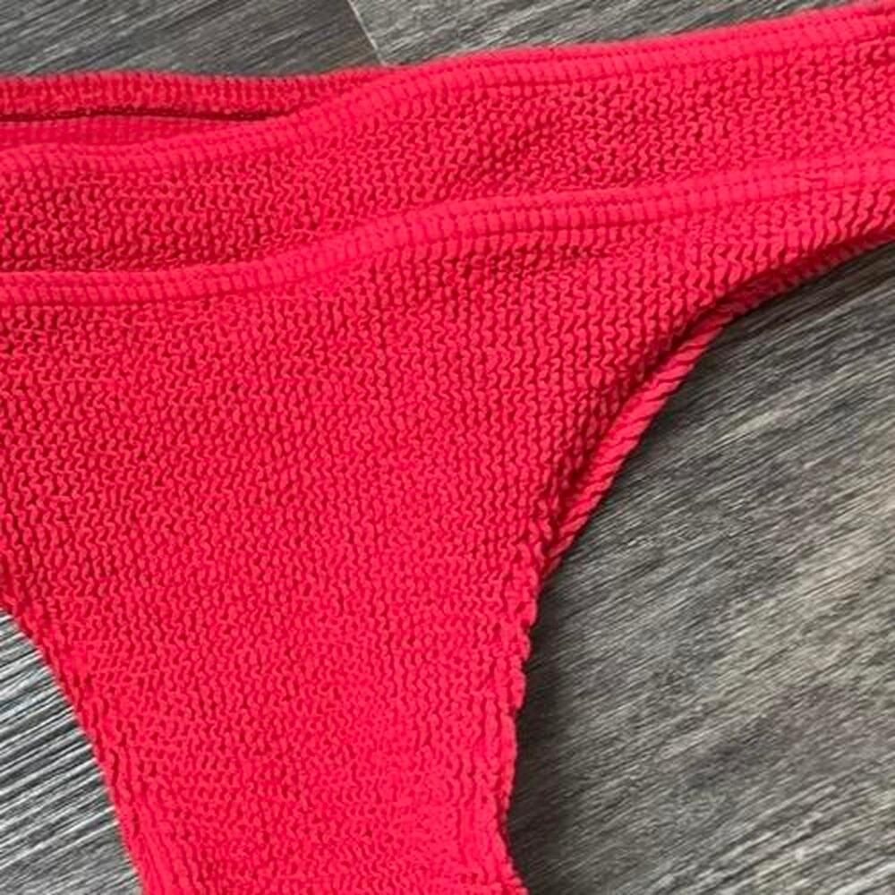 Beach Riot Red One-Shoulder Ribbed Bikini Set - Picture 6 of 8